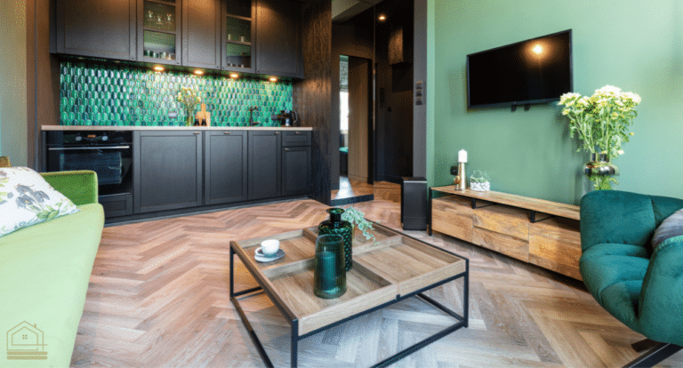 Small green living room space