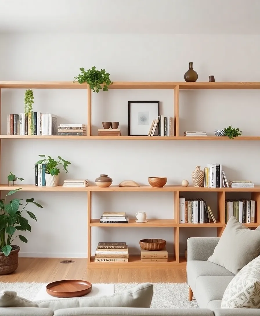 16 Scandinavian Living Room Ideas That Will Bring Hygge into Your Home! - 9. Open Shelving