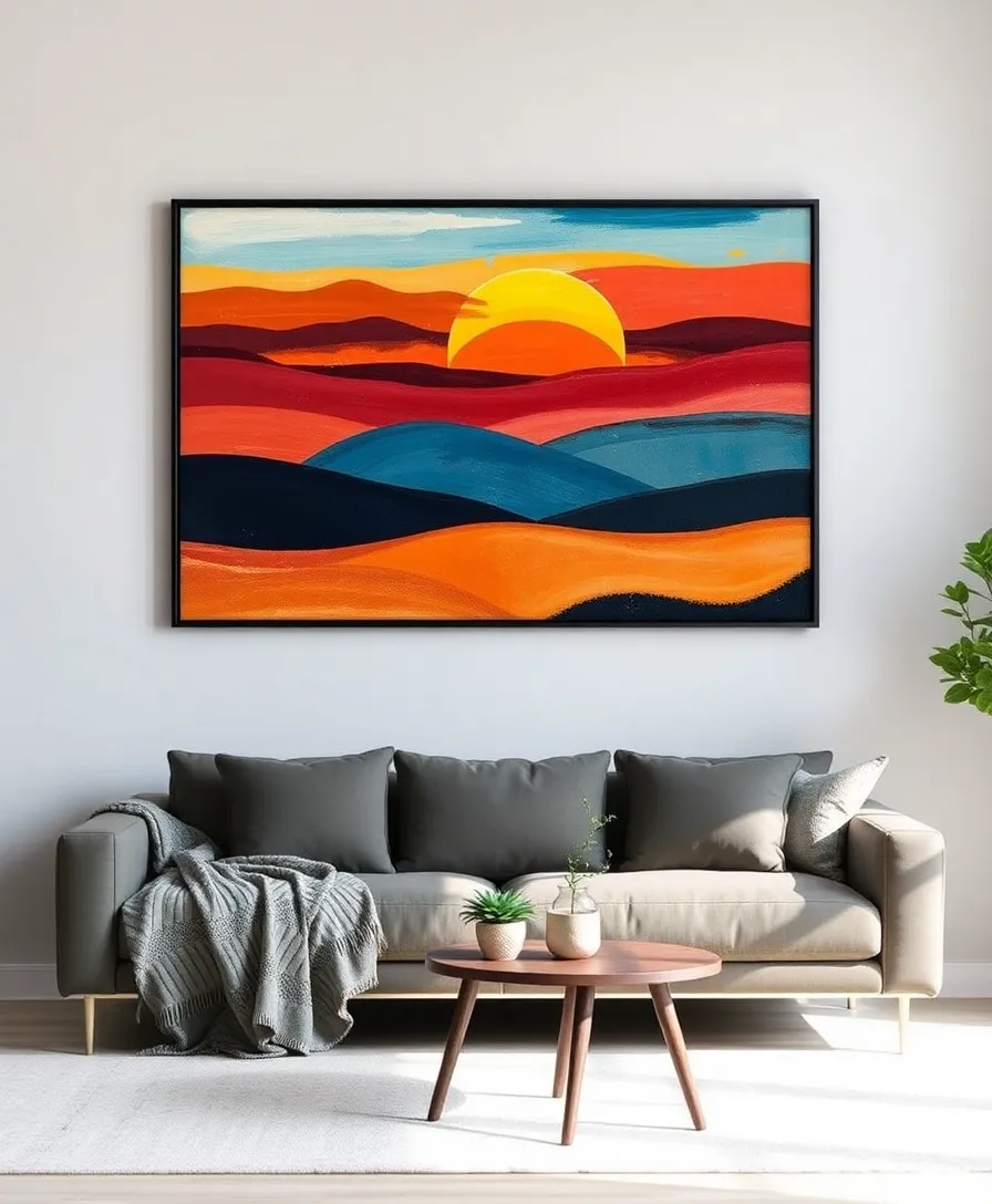21 Gorgeous DIY Wall Art Ideas Using Canva (Wait Until You See #12!) - 17. Abstract Landscape Art