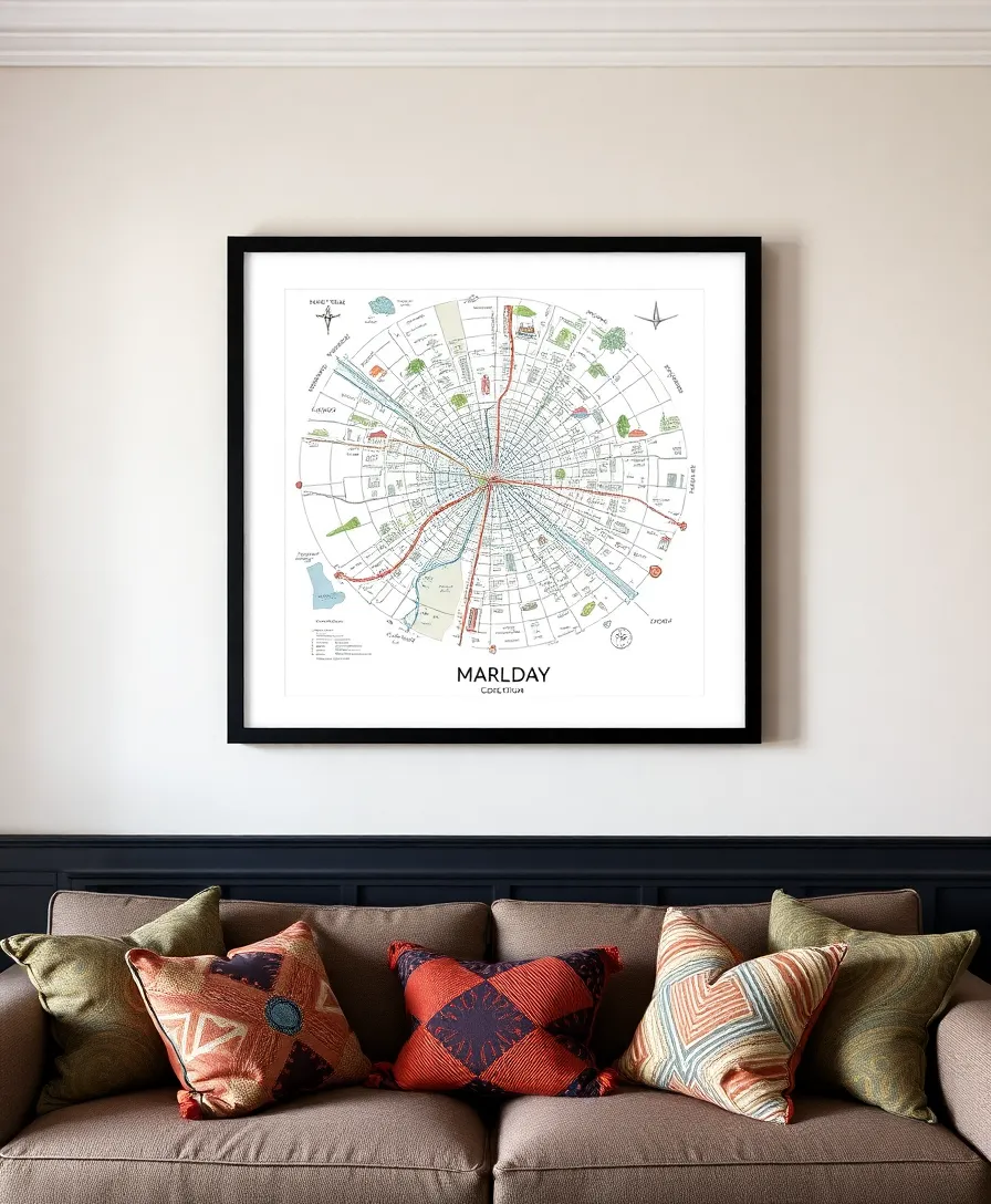 21 Gorgeous DIY Wall Art Ideas Using Canva (Wait Until You See #12!) - 13. Custom Map Art