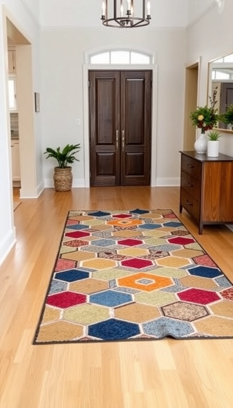 16 Entryway Decor Tricks That'll Leave Your Guests Wanting More! - 8. Trendy Rugs