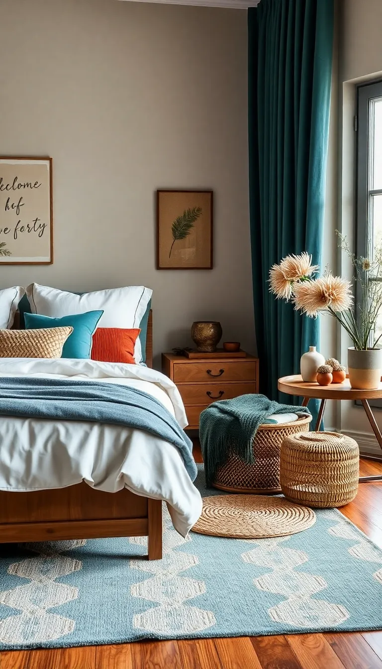 30 Teal Bedroom Inspiration Ideas That Will Spark Your Creativity! - 15. Teal with Earthy Tones