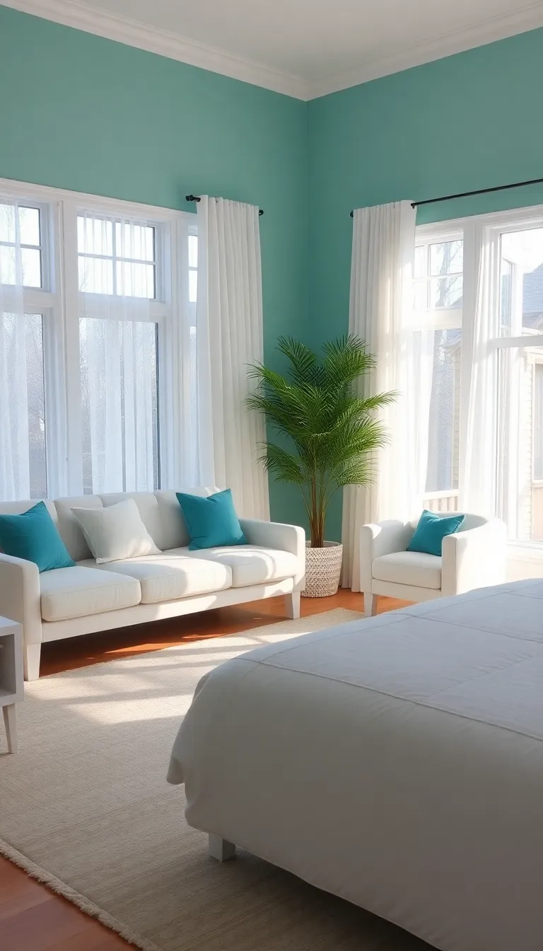 30 Teal Bedroom Inspiration Ideas That Will Spark Your Creativity! - 6. Teal and White Dreamscape
