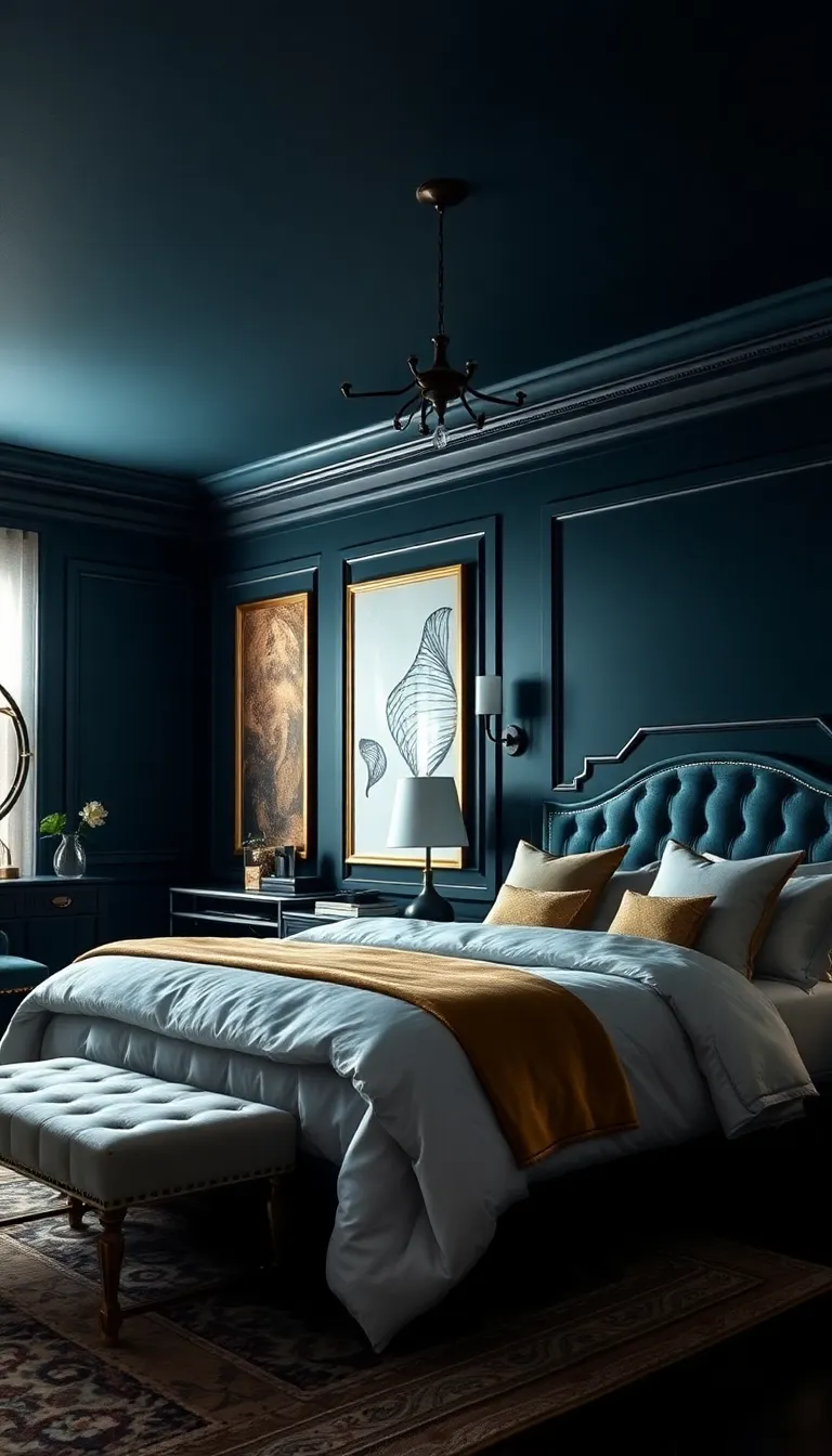 30 Teal Bedroom Inspiration Ideas That Will Spark Your Creativity! - 11. Dark Teal Drama