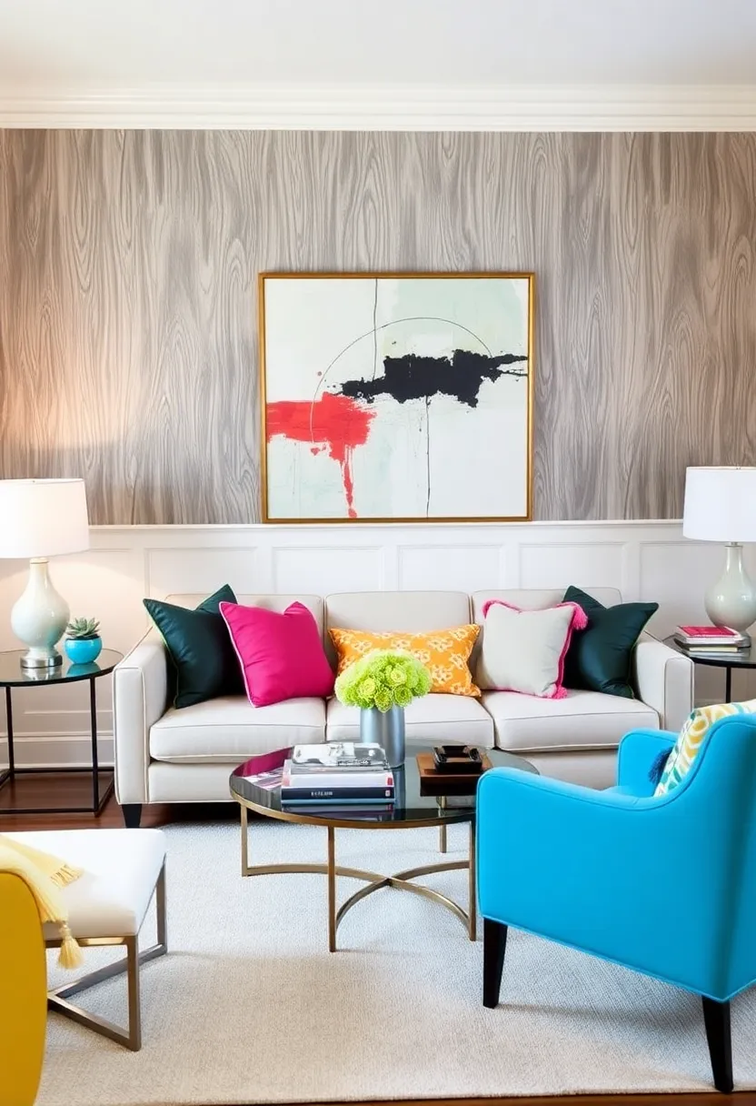 15 Stunning Wainscoting Ideas That'll Transform Your Living Room into a Stylish Retreat! - 7. Faux Wainscoting with Wallpaper