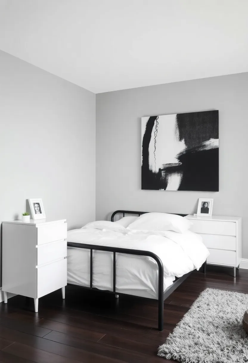 14 Minimalist Room Ideas for Men That'll Make You Say 'Less is More!' - 1. Monochrome Magic