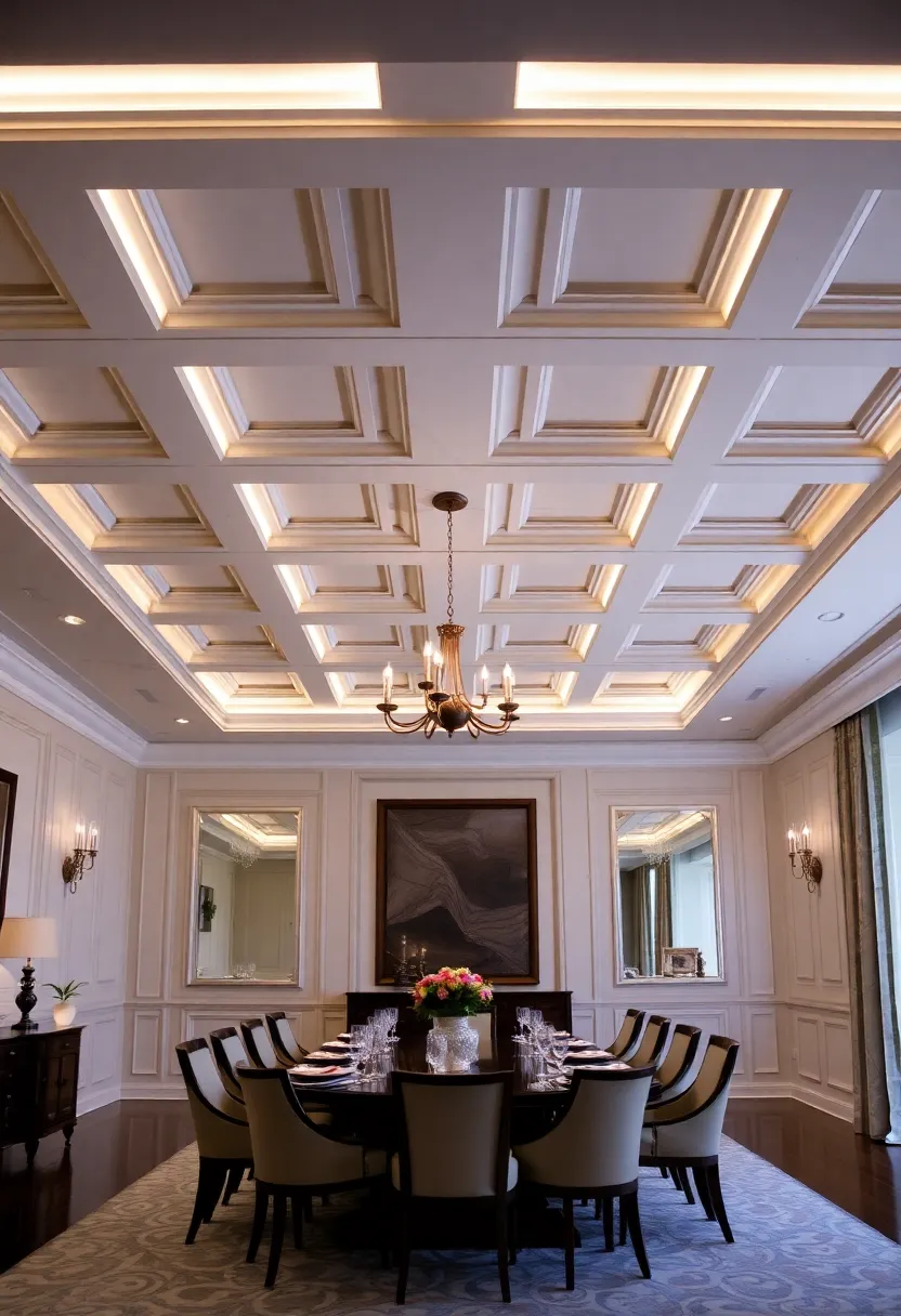 16 Stunning DIY Ceiling Design Ideas That Will Transform Your Space Instantly! - 3. Coffered Ceilings for Elegance