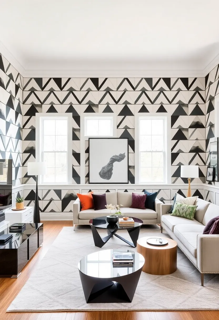 15 Stunning Wainscoting Ideas That'll Transform Your Living Room into a Stylish Retreat! - 13. Geometric Wainscoting