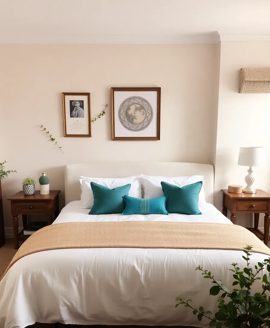 30 Teal Bedroom Inspiration Ideas That Will Spark Your Creativity! - 7. Teal Accents with Neutral Base