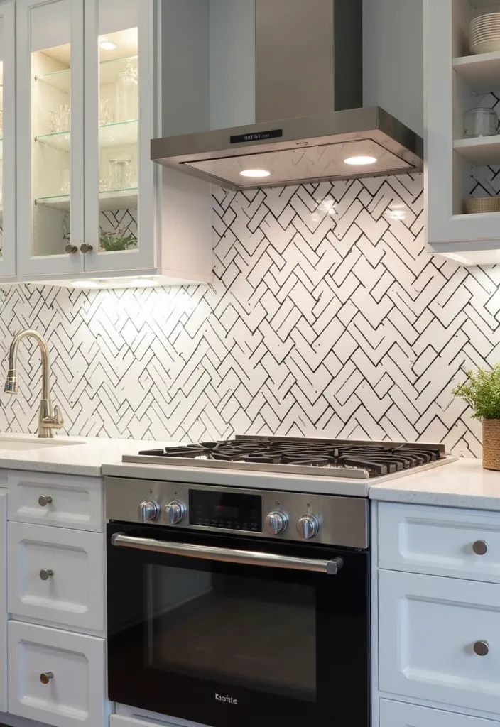 18 Jaw-Dropping Home Renovations Using White Tiles and Black Grout (You’ll Want to Copy #7!) - 11. Unique Backsplash Ideas