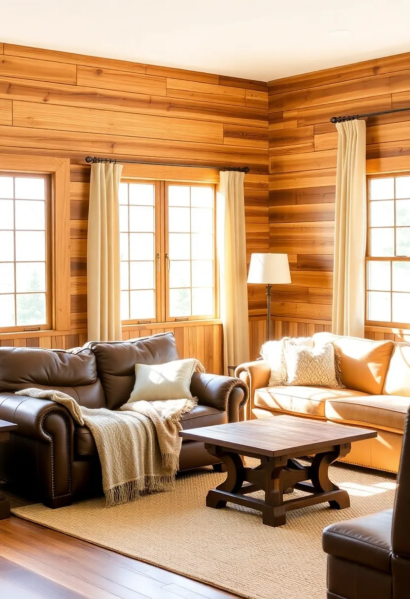 15 Stunning Wainscoting Ideas That'll Transform Your Living Room into a Stylish Retreat! - 10. Rustic Wainscoting