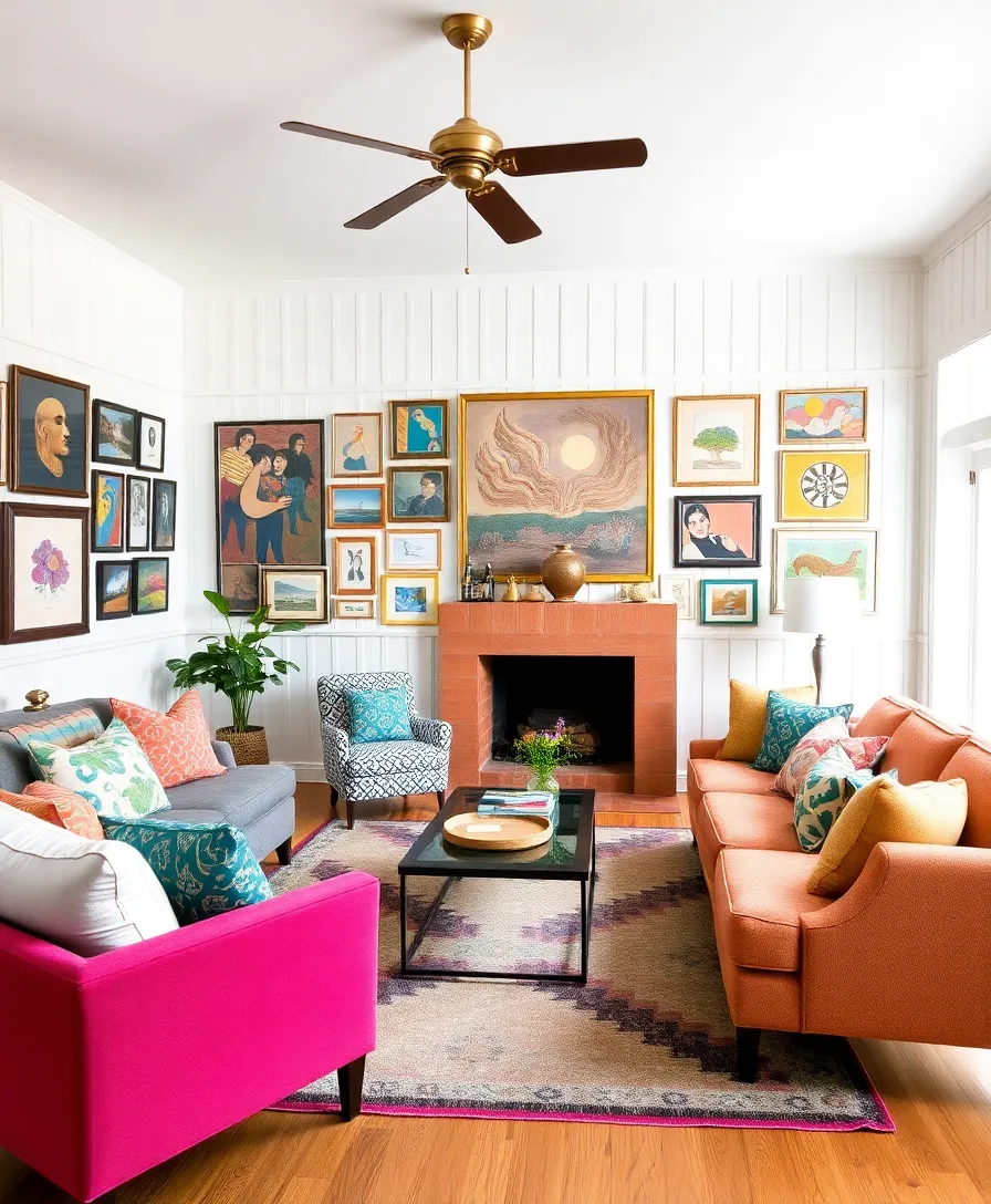 15 Stunning Wainscoting Ideas That'll Transform Your Living Room into a Stylish Retreat! - 9. Eclectic Wainscoting