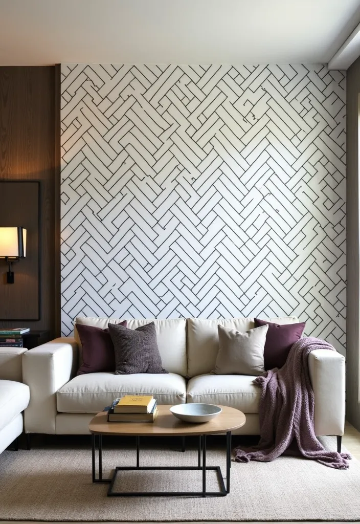 18 Jaw-Dropping Home Renovations Using White Tiles and Black Grout (You’ll Want to Copy #7!) - 8. Artistic Accent Walls
