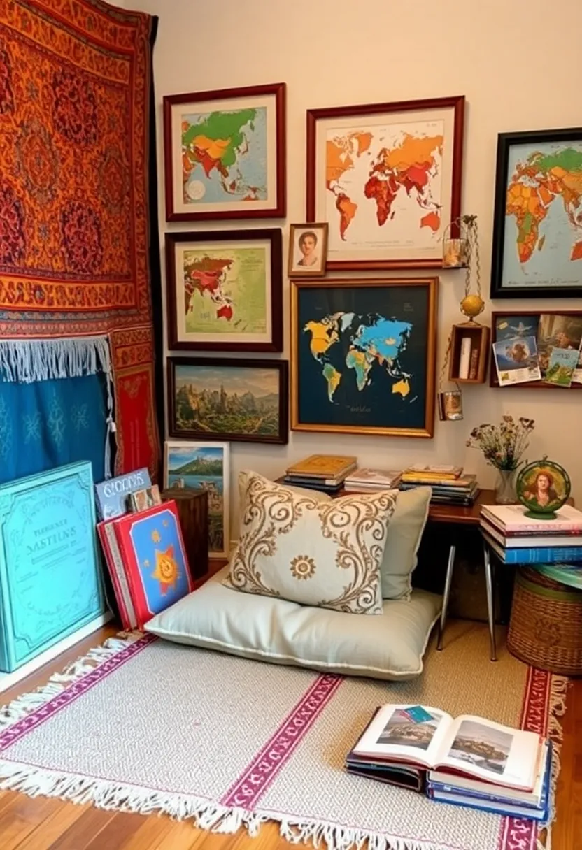 21 Dreamy Meditation Corners That Will Make You Say 'I Need This Now!' (Wait Until You See #10!) - 15. Travel-Inspired Corner
