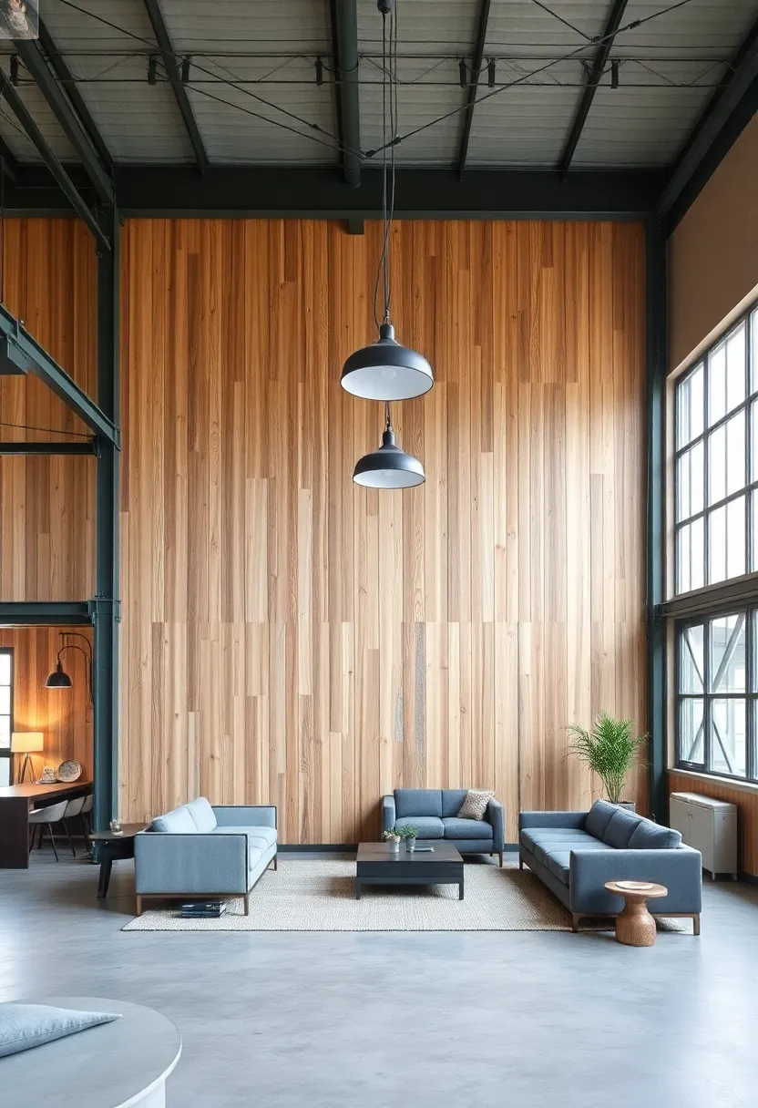 20 Jaw-Dropping Wood Panel Wall Makeovers That Will Inspire Your Next Renovation! - 12. Industrial Chic with Raw Wood