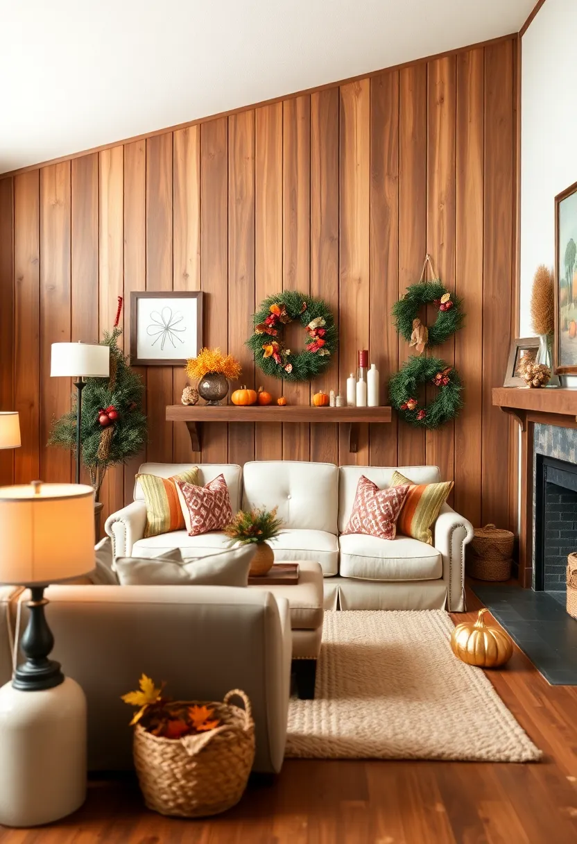 20 Jaw-Dropping Wood Panel Wall Makeovers That Will Inspire Your Next Renovation! - 20. Seasonal Wood Decor