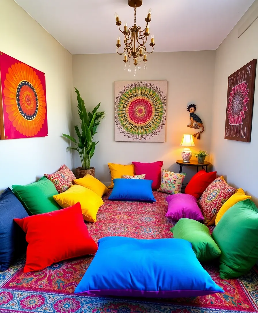 21 Dreamy Meditation Corners That Will Make You Say 'I Need This Now!' (Wait Until You See #10!) - 12. Colorful Retreat