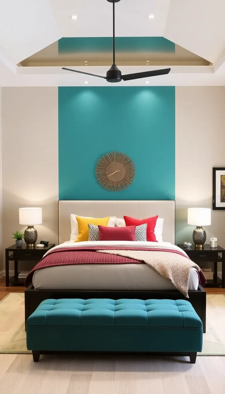 30 Teal Bedroom Inspiration Ideas That Will Spark Your Creativity! - 13. Teal Accent Wall