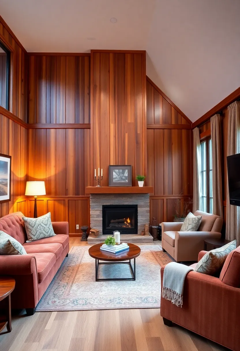 20 Jaw-Dropping Wood Panel Wall Makeovers That Will Inspire Your Next Renovation! - 13. Warm Tones for Cozy Spaces