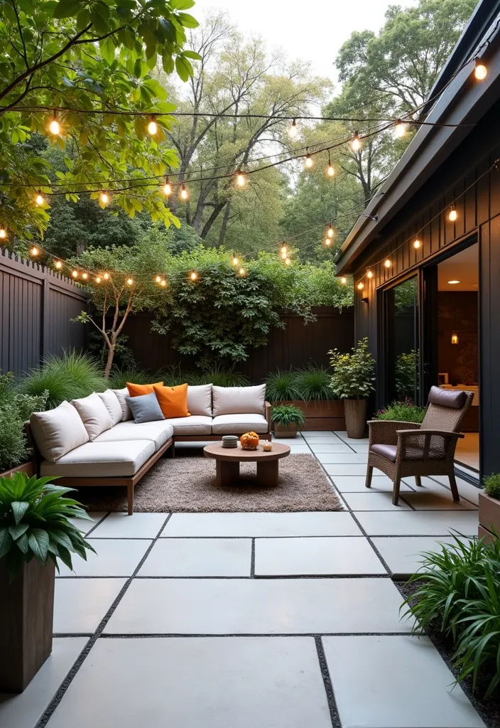 18 Jaw-Dropping Home Renovations Using White Tiles and Black Grout (You’ll Want to Copy #7!) - 7. Stunning Outdoor Patio