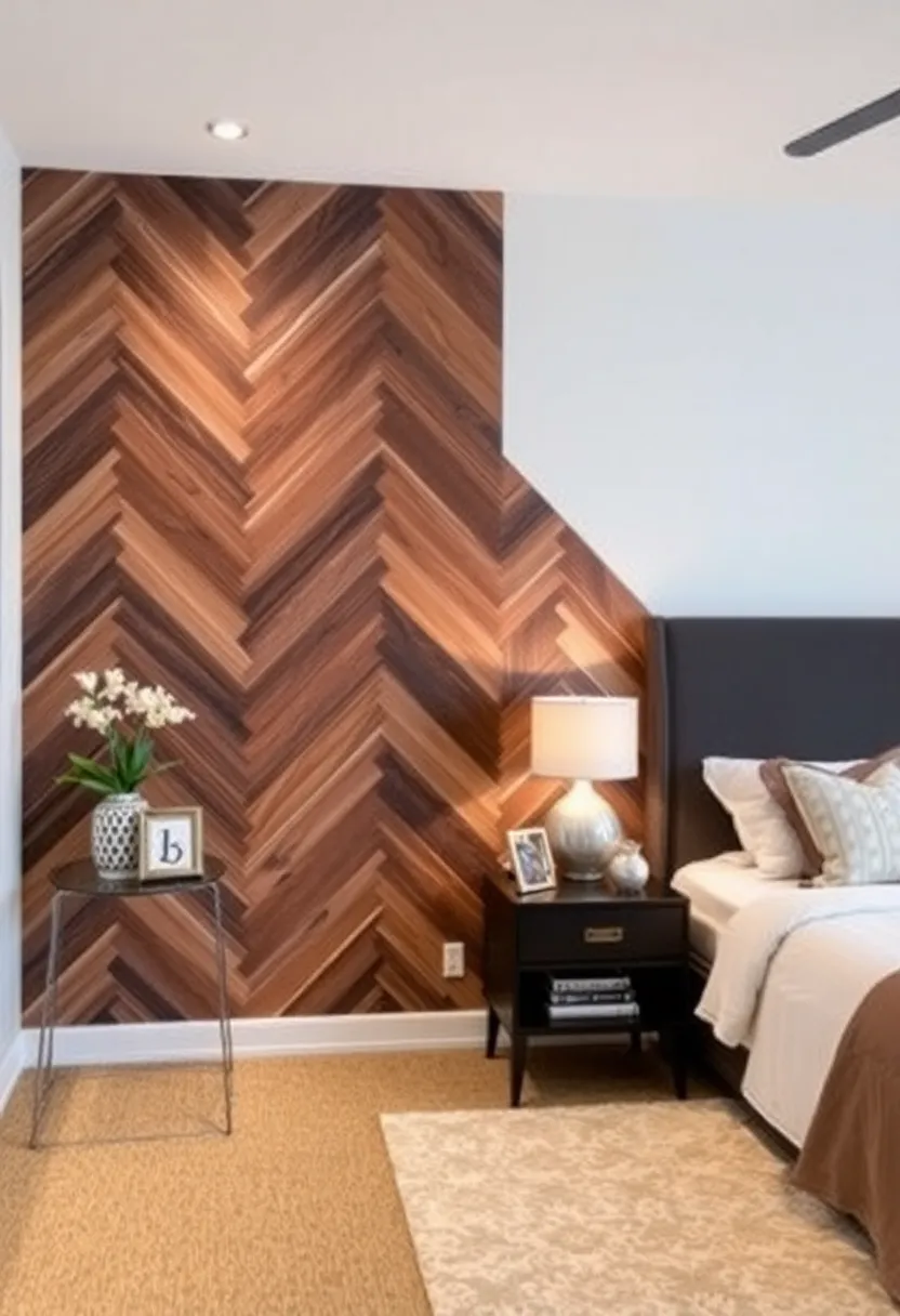 20 Jaw-Dropping Wood Panel Wall Makeovers That Will Inspire Your Next Renovation! - 14. Artistic Patterns with Wood Panels