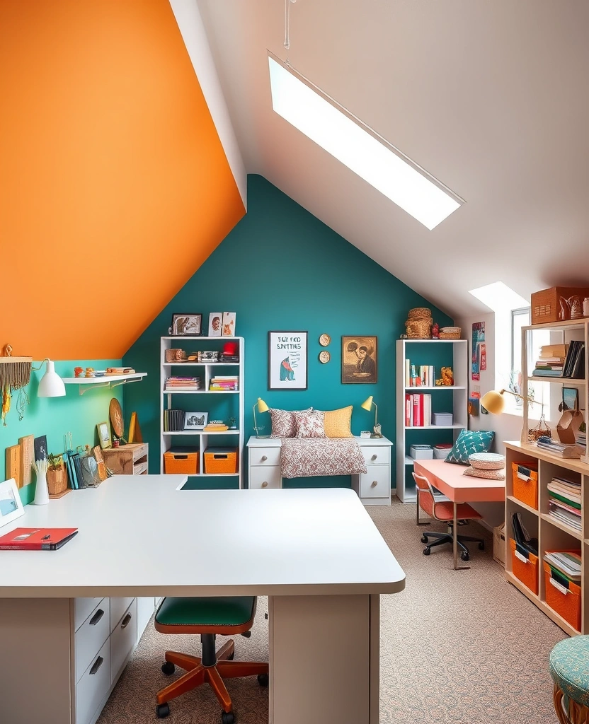 25 Attic Bedroom Ideas That'll Make You Want to Move In (You Won't Believe #13!) - 21. Creative Craft Room