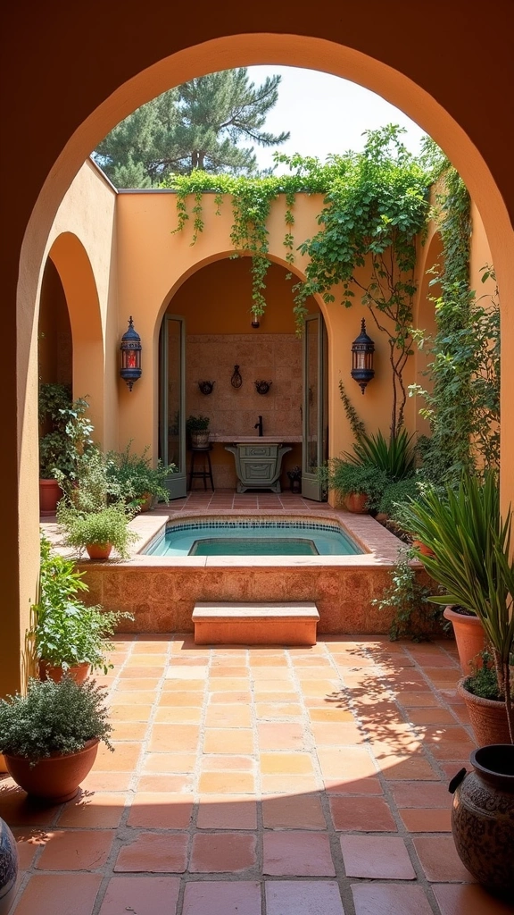 12 Jaw-Dropping Luxury Outdoor Bathrooms That Will Take Your Breath Away! - 5. Mediterranean Escape