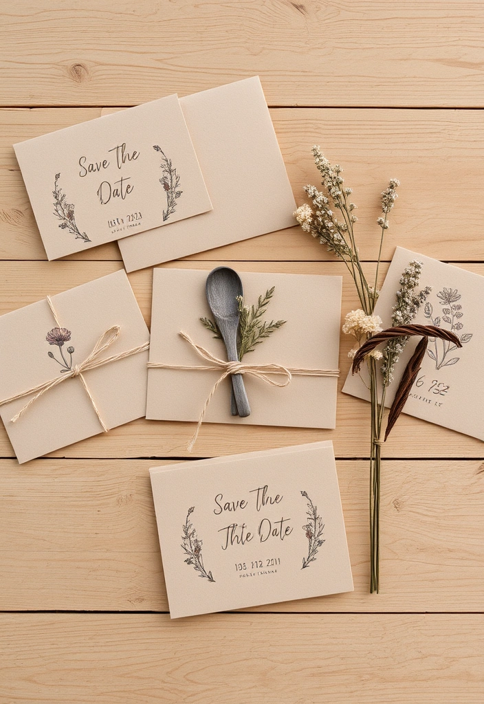 15 Floral DIY Save the Date Cards That Scream Romance (Wait Until You See #8!) - 2. Rustic Floral Charm