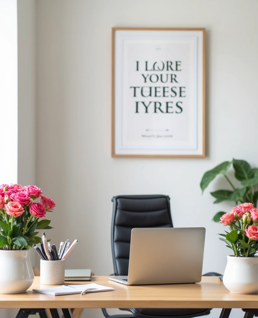 15 Stunning Faux Flower Arrangements That'll Transform Your Home on a Budget! - 9. Chic Office Decor with Faux Flowers