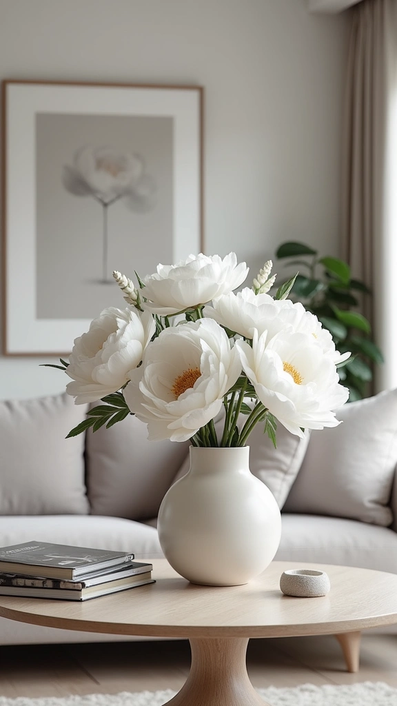 15 Stunning Faux Flower Arrangements That'll Transform Your Home on a Budget! - 11. Monochrome Elegance