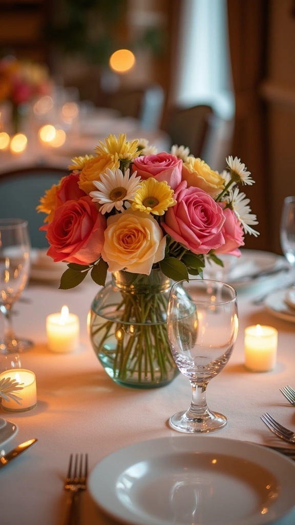 15 Stunning Faux Flower Arrangements That'll Transform Your Home on a Budget! - 8. Colorful Centerpieces for Dining Tables