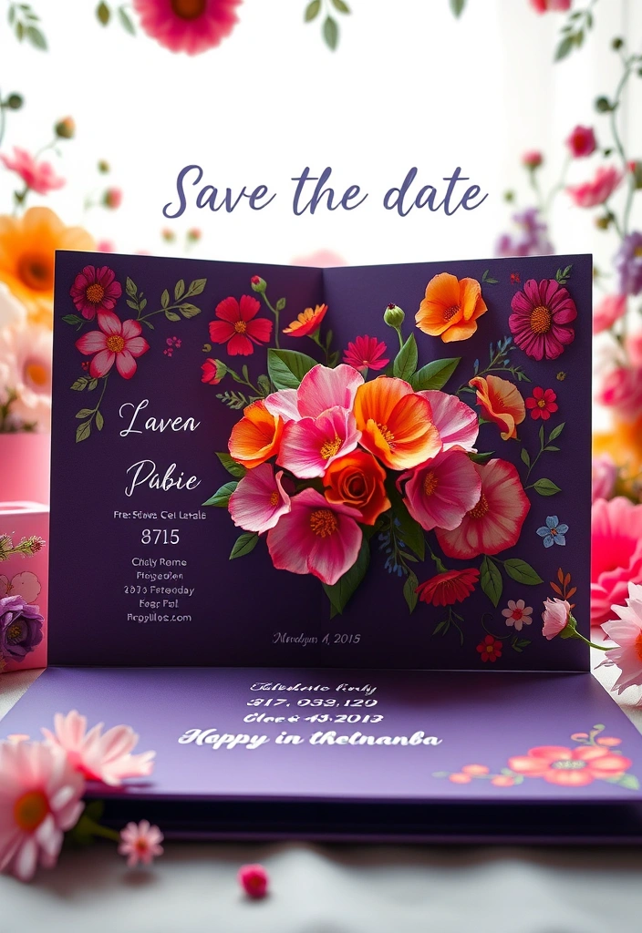 15 Floral DIY Save the Date Cards That Scream Romance (Wait Until You See #8!) - 13. Interactive Floral Save the Date