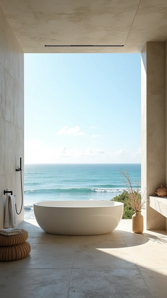 12 Jaw-Dropping Luxury Outdoor Bathrooms That Will Take Your Breath Away! - 7. Ocean View Serenity