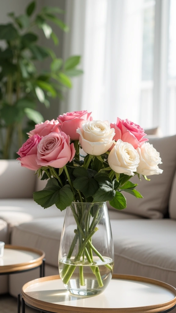 15 Stunning Faux Flower Arrangements That'll Transform Your Home on a Budget! - 2. Elegant Roses in a Glass Vase