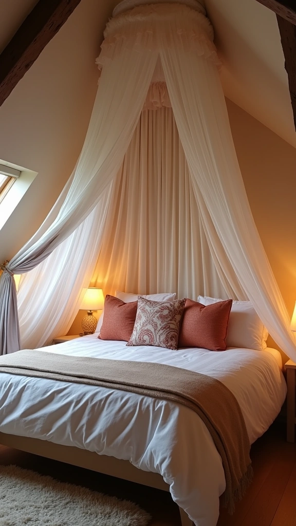 25 Attic Bedroom Ideas That'll Make You Want to Move In (You Won't Believe #13!) - 13. Luxurious Canopy
