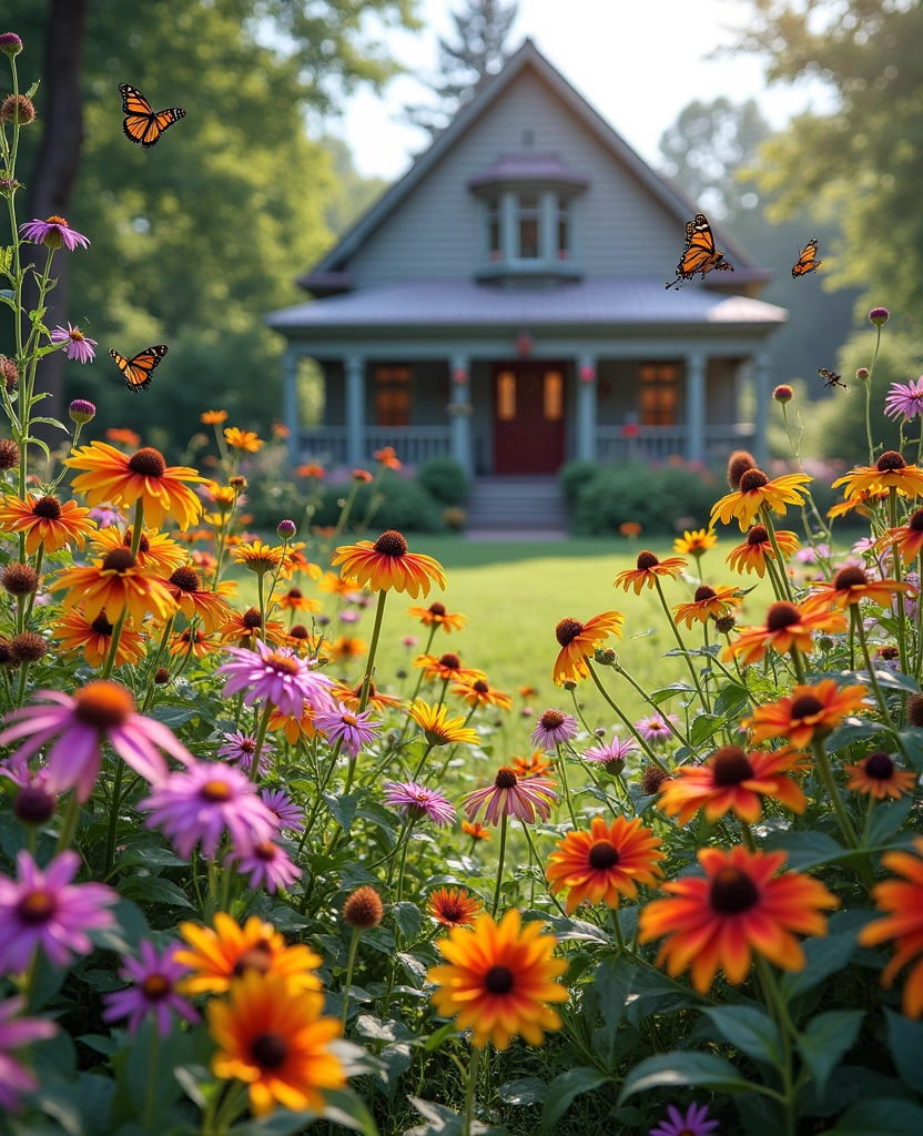 15 Stunning Front Flower Bed Ideas That Will Make Your Neighbors Green with Envy! - 8. Butterfly and Pollinator Garden