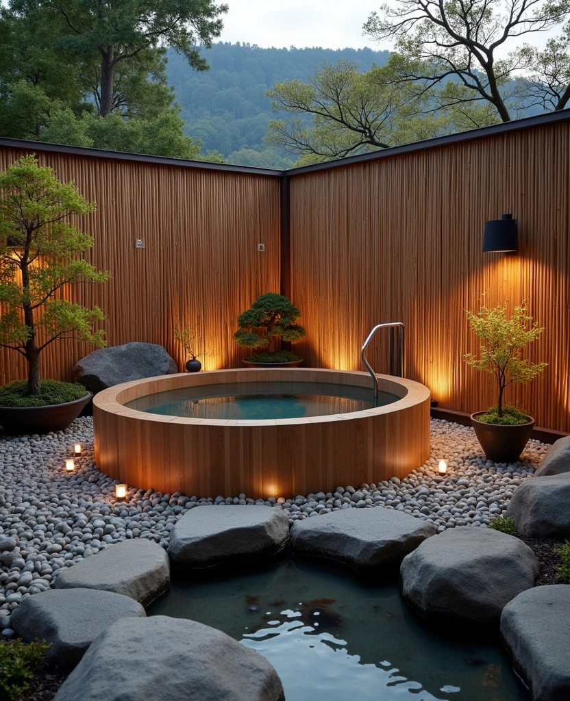 12 Jaw-Dropping Luxury Outdoor Bathrooms That Will Take Your Breath Away! - 1. The Zen Oasis