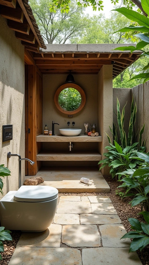 12 Jaw-Dropping Luxury Outdoor Bathrooms That Will Take Your Breath Away! - 11. The Eco-Friendly Retreat
