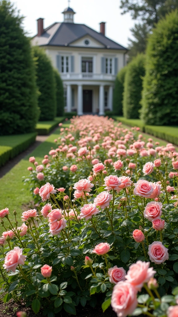 15 Stunning Front Flower Bed Ideas That Will Make Your Neighbors Green with Envy! - 13. Formal Floral Arrangement