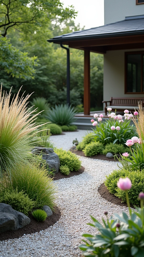 15 Stunning Front Flower Bed Ideas That Will Make Your Neighbors Green with Envy! - 11. Zen Garden Flowers