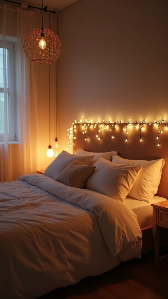 12 Minimalist White Bedroom Aesthetic Ideas That Will Transform Your Space! - 7. Soft Lighting