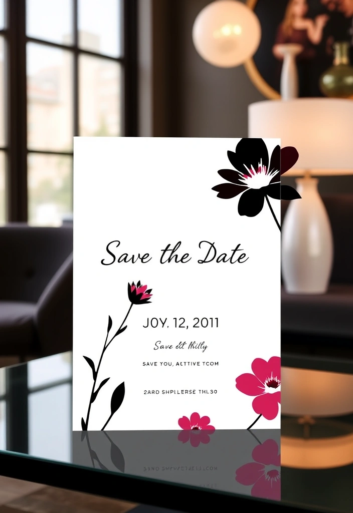 15 Floral DIY Save the Date Cards That Scream Romance (Wait Until You See #8!) - 12. Floral Silhouette Designs