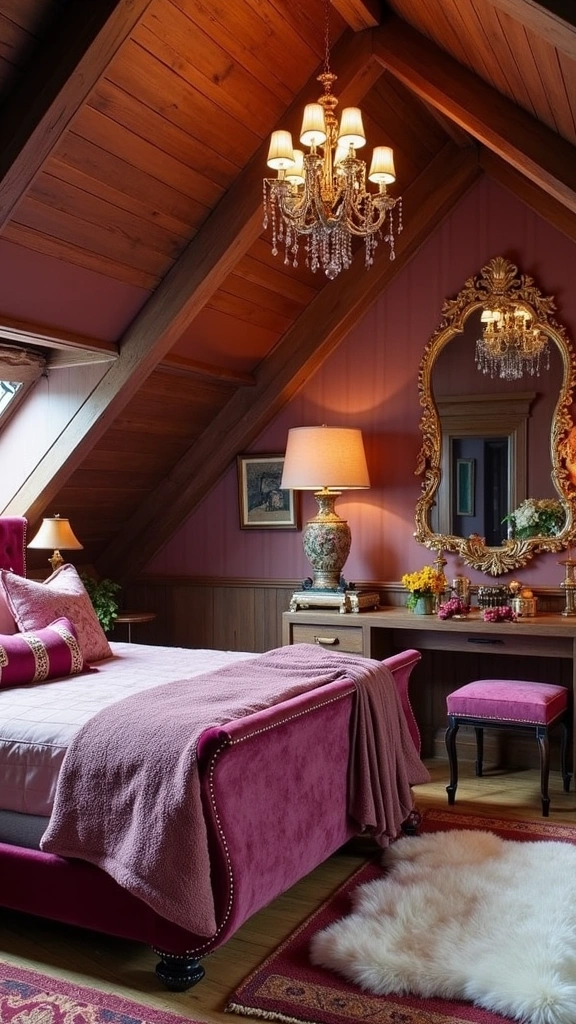 25 Attic Bedroom Ideas That'll Make You Want to Move In (You Won't Believe #13!) - 9. Vintage Glam
