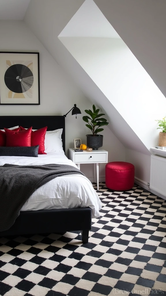 25 Attic Bedroom Ideas That'll Make You Want to Move In (You Won't Believe #13!) - 19. Bold Black & White