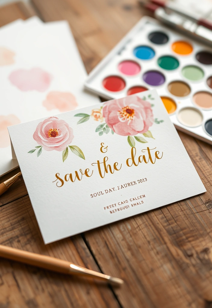 15 Floral DIY Save the Date Cards That Scream Romance (Wait Until You See #8!) - 1. Watercolor Wonderland
