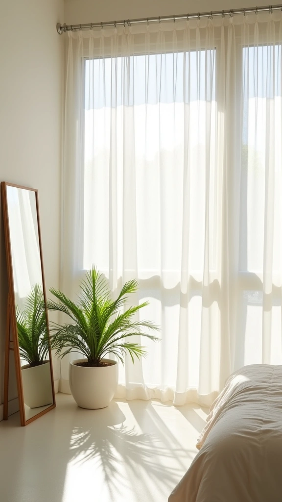 12 Minimalist White Bedroom Aesthetic Ideas That Will Transform Your Space! - 2. Emphasize Natural Light