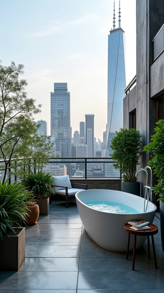 12 Jaw-Dropping Luxury Outdoor Bathrooms That Will Take Your Breath Away! - 9. The Urban Escape