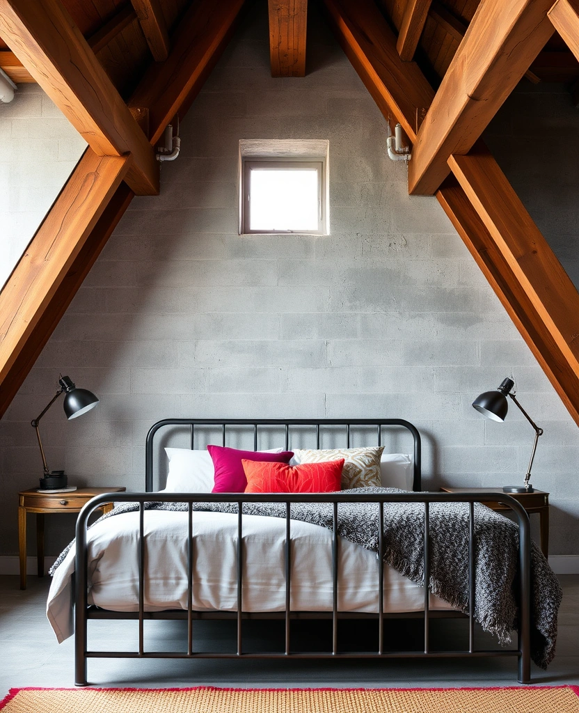 25 Attic Bedroom Ideas That'll Make You Want to Move In (You Won't Believe #13!) - 4. Industrial Edge