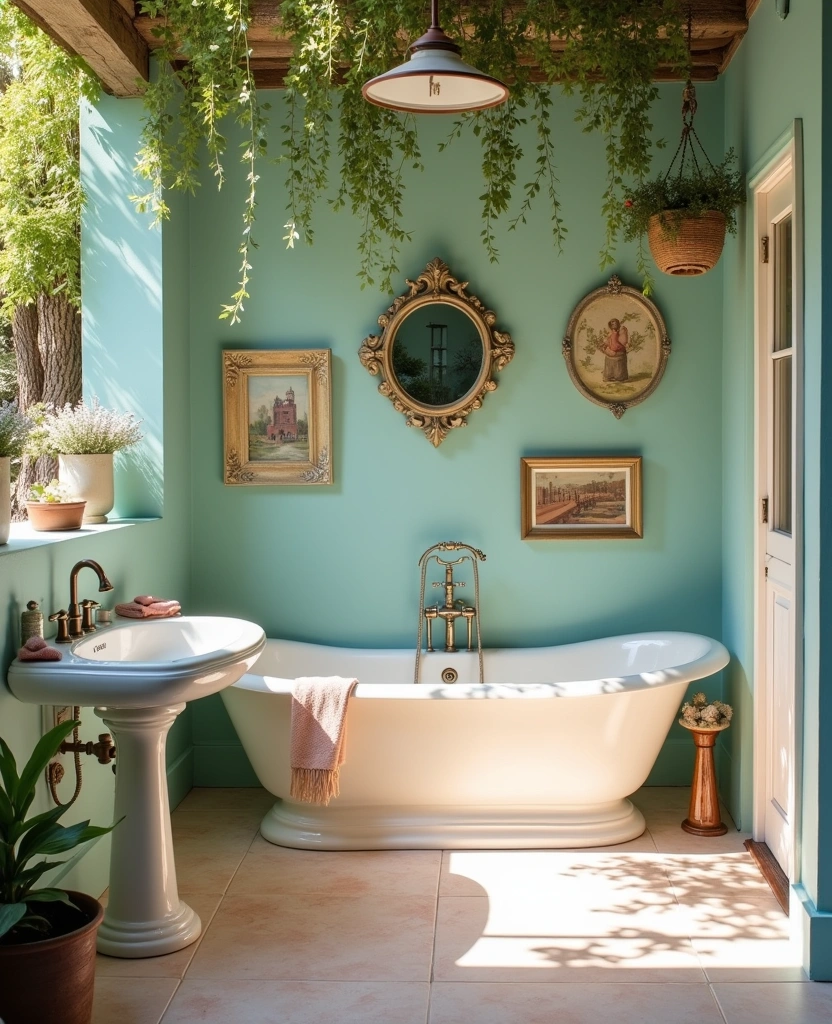 12 Jaw-Dropping Luxury Outdoor Bathrooms That Will Take Your Breath Away! - 8. Vintage Charm