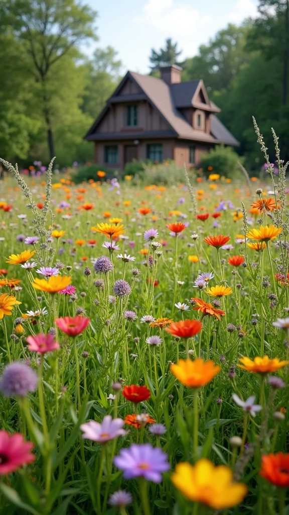 15 Stunning Front Flower Bed Ideas That Will Make Your Neighbors Green with Envy! - 12. Wildflower Meadow